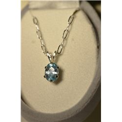 Sterling Silver Blue Zircon Pendant