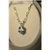 Image 1 : Sterling Silver Blue Zircon Pendant