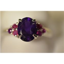 Sterling Silver Amethyst/Ruby Ring MSRP $721