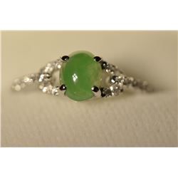 18K Gold Jade & Diamond Ring MSRP $3150