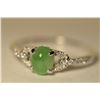 Image 4 : 18K Gold Jade & Diamond Ring MSRP $3150