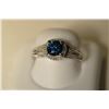 Image 1 : 14K Gold Blue/White Diamond Ring MSRP $5800