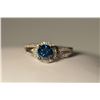 Image 2 : 14K Gold Blue/White Diamond Ring MSRP $5800