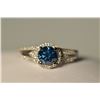 Image 3 : 14K Gold Blue/White Diamond Ring MSRP $5800