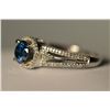Image 4 : 14K Gold Blue/White Diamond Ring MSRP $5800