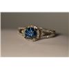 Image 6 : 14K Gold Blue/White Diamond Ring MSRP $5800