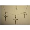 Image 1 : 3 Sterling Silver Cross Pendants with 1 Chain