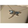 Image 1 : 10K Gold Blue Topaz/Diamond Pendant MSRP $900