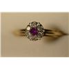 Image 1 : 14K Gold Ruby & Diamond Ring MSRP $1953