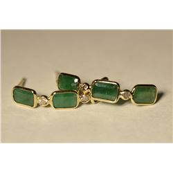 14K Gold Emerald/Diamond Earrings MSRP $1300