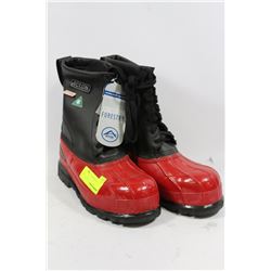 RED AND BLACK ACTON ST STEEL TOE RUBBER BOOTS