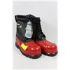 Image 1 : RED AND BLACK ACTON ST STEEL TOE RUBBER BOOTS