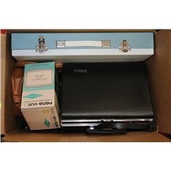 BOX OF OLD CAMERAS ETC