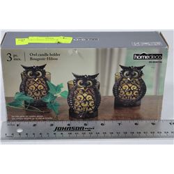 OWL CANDLE HOLDER SET