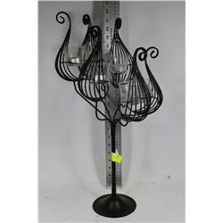 BLACK WROUGHT IRON FASHION CANDLE DISPLAY