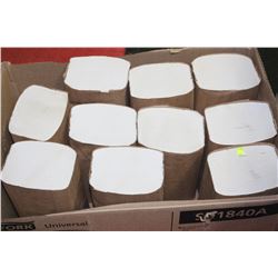 BOX OF 10 NEW HAND TOWELL., SINGLE FOLD WHITE