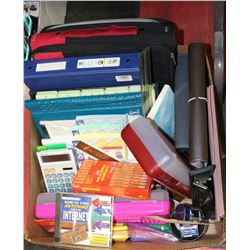 BOX FULL OF BACK-TO-SCHOOL SUPPLIES