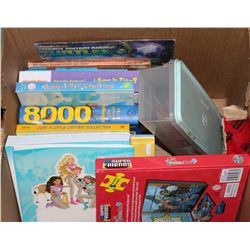 BOX OF CHILDREN'S BOOKS & FUN RUBBER