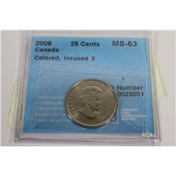 2-2009 CANADA 25 CENT COINS