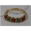 Image 1 : GOLD PLATED .925 SILVER NATURAL RUBY & EMERALD