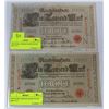 Image 1 : 1000 MARK GERMAN BANK NOTES MINT X 2