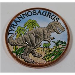 AMERICAN .999 FINE COPPER 1OZ  TYRANNOSAURUS COIN