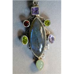 STERLING SILVER GEMSTONE NECKLACE