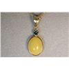 Image 2 : 14K GOLD OPAL & DIAMOND (0.1CT) PENDANT NECKLACE
