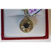 Image 1 : 14K GOLD QUARTZ & DIAMOND (0.23CT) PENDANT