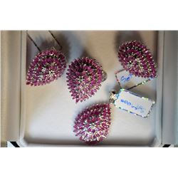 STERLING SILVER RUBY (25.6CT) RING, PENDANT