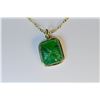 Image 1 : 14K GOLD EMERALD (3CT) PENDANT NECKLACE
