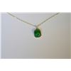 Image 2 : 14K GOLD EMERALD (3CT) PENDANT NECKLACE