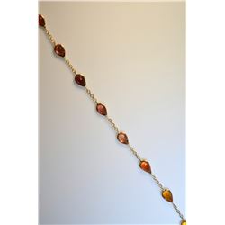 14K GOLD RED-ORANGE SAPPHIRE (5.5CT) BRACELET