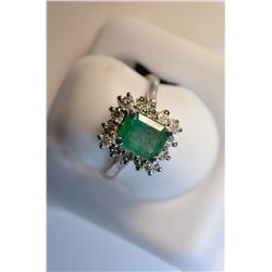 14K GOLD EMERALD (1.85CT) & DIAMOND (0.55CT) RING