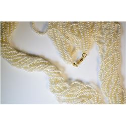 18K GOLD CLASP KESHI PEARL NECKLACE