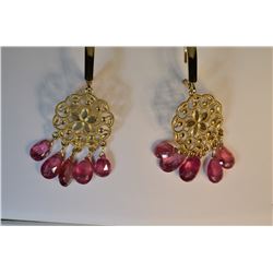 14K GOLD RUBY (5.88CT) EARRINGS