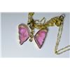 Image 1 : 14K GOLD TOURMALINE & DIAMOND (0.15CT) BUTTERFLY