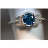 Image 1 : 14K GOLD BLUE DIAMOND (1.1CT) & WHITE DIAMOND