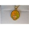 Image 1 : 10K GOLD OPAL & DIAMOND PENDANT