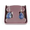 Image 1 : #50 14K WHITE GOLD SAPPHIRE DIAMOND EARRINGS
