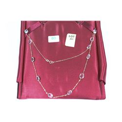 #80 10K GOLD WHITE SAPPHIRE NECKLACE