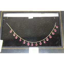 #86 14K GOLD GEMSTONE NECKLACE