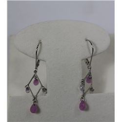 10K WHITE GOLD GEMSTONE EARRINGS