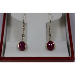 #28 14K GOLD LADIES RUBY & DIAMOND DROP STYLE