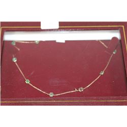 #38 10K YELLOW GOLD EMERALD NECKLACE
