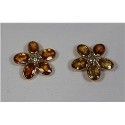 #46 14K GOLD LADIES SAPPHIRE & DIAMOND EARRINGS
