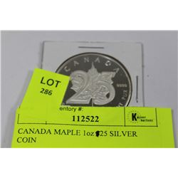 CANADA MAPLE 1oz 25 SILVER COIN