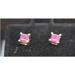 .925 STERLING SILVER / RUBY EARRINGS