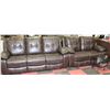 Image 1 : NEW ROCKFORD BROWN LEATHERETTE RECLINING SOFA