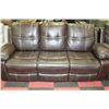 Image 3 : NEW ROCKFORD BROWN LEATHERETTE RECLINING SOFA
